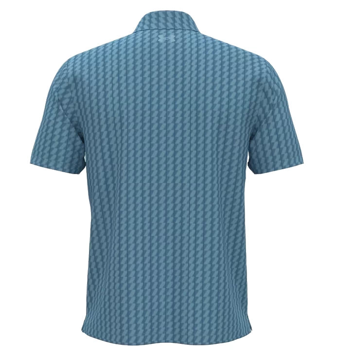Under Armour Mens Playoff 3.0 Printed Polo Shirt OPAL BLUE/Midnight Navy