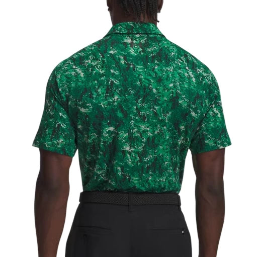 Under Armour Mens Playoff 3.0 Printed Polo Shirt Campus Ivy/Black