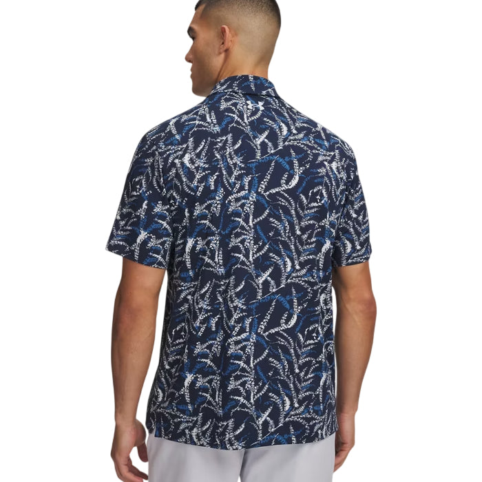 Under Armour Playoff 3.0 Printed Mens Polo Midnight Navy/Aegean Blue/Halo Gray