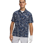 Under Armour Playoff 3.0 Printed Mens Polo Midnight Navy/Aegean Blue/Halo Gray