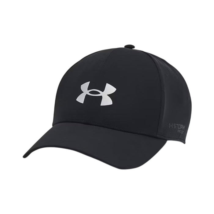Under Armour Driver Rain Mens Stretch Fit Cap Black/Metallic Silver