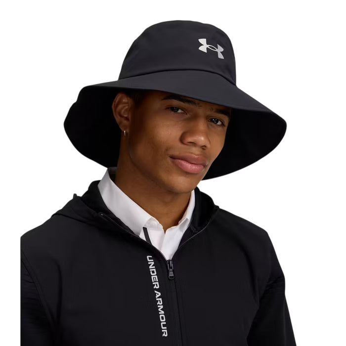 Under Armour Driver Rain Unisex Bucket Hat Black/Metallic Silver