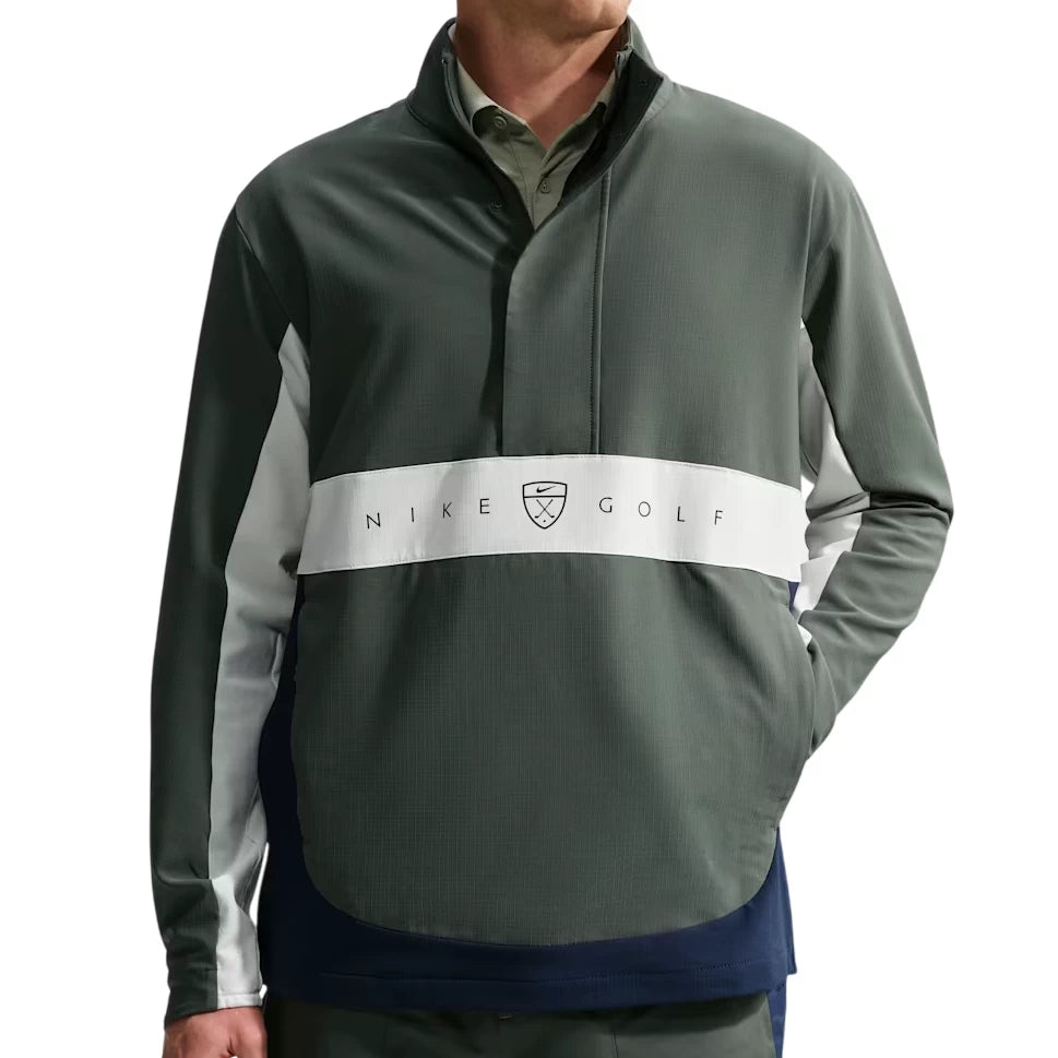 Nike Repel Soft Shell Half Zip Golf Jacket Camo Green/College Navy/Spruce Aura/Black