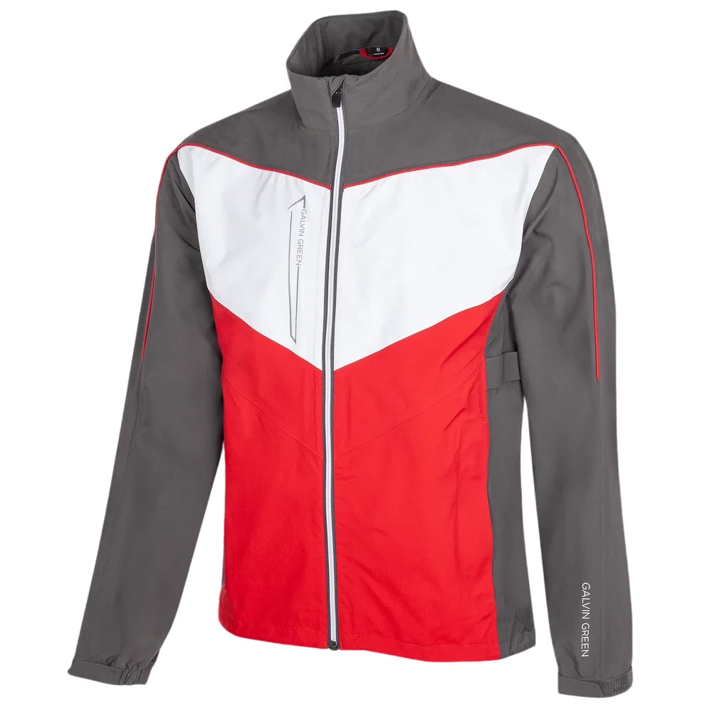 Galvin Green Mens Armstrong Waterproof Jacket Forged Iron/Red/White