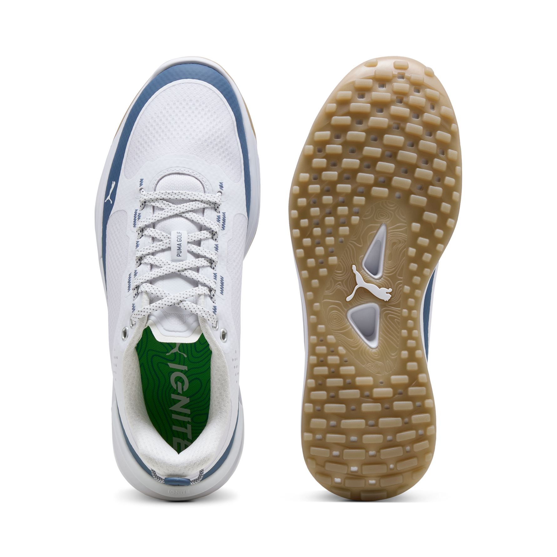 Puma Mens IGNITE Elevate X Golf Shoes - White/Dark Indigo