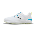 Puma Mens IGNITE Elevate 2 Tour Golf Shoes - White/Apple Spritz/Speed Blue