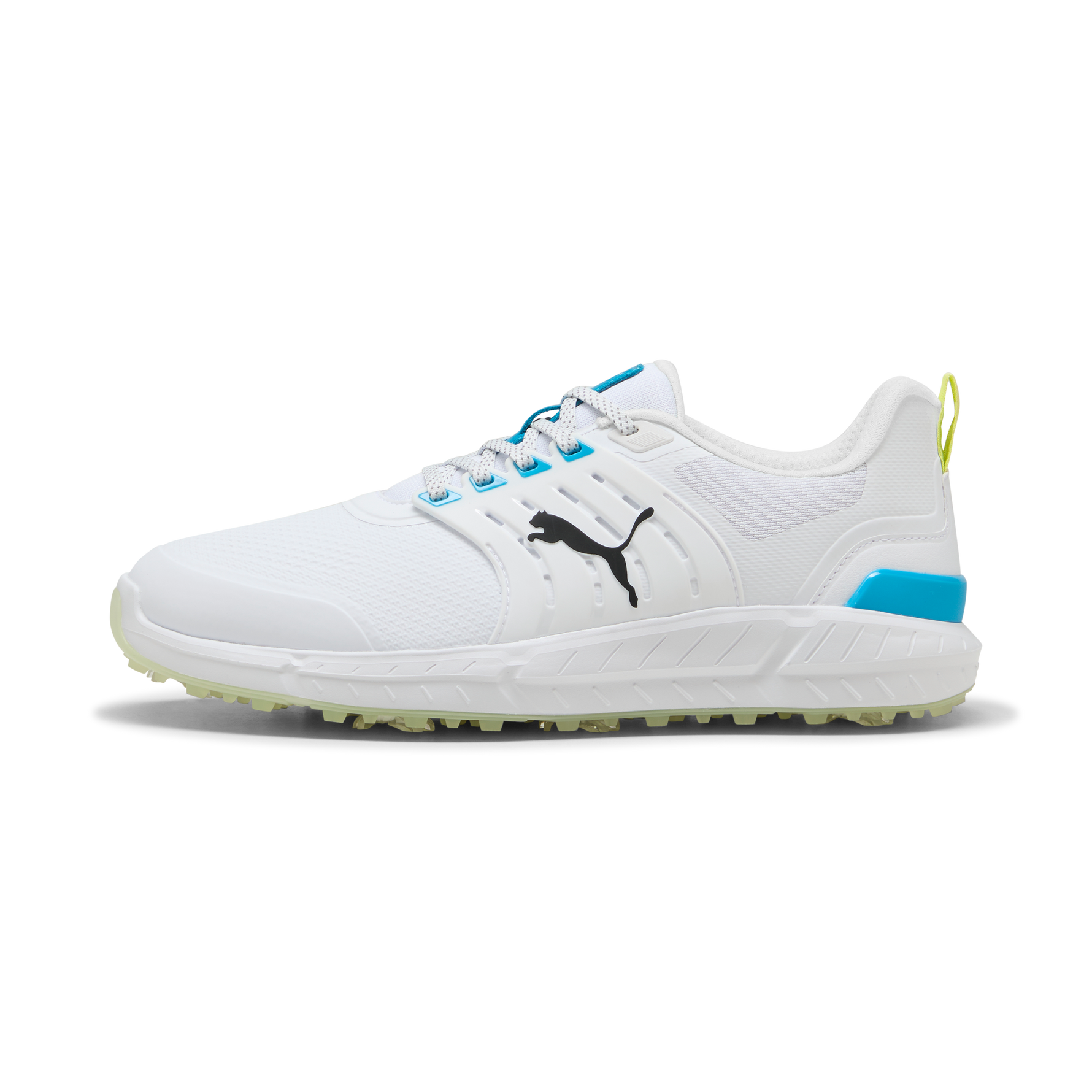 Puma Mens IGNITE Elevate 2 Tour Golf Shoes - White/Apple Spritz/Speed Blue