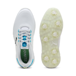 Puma Mens IGNITE Elevate 2 Tour Golf Shoes - White/Apple Spritz/Speed Blue