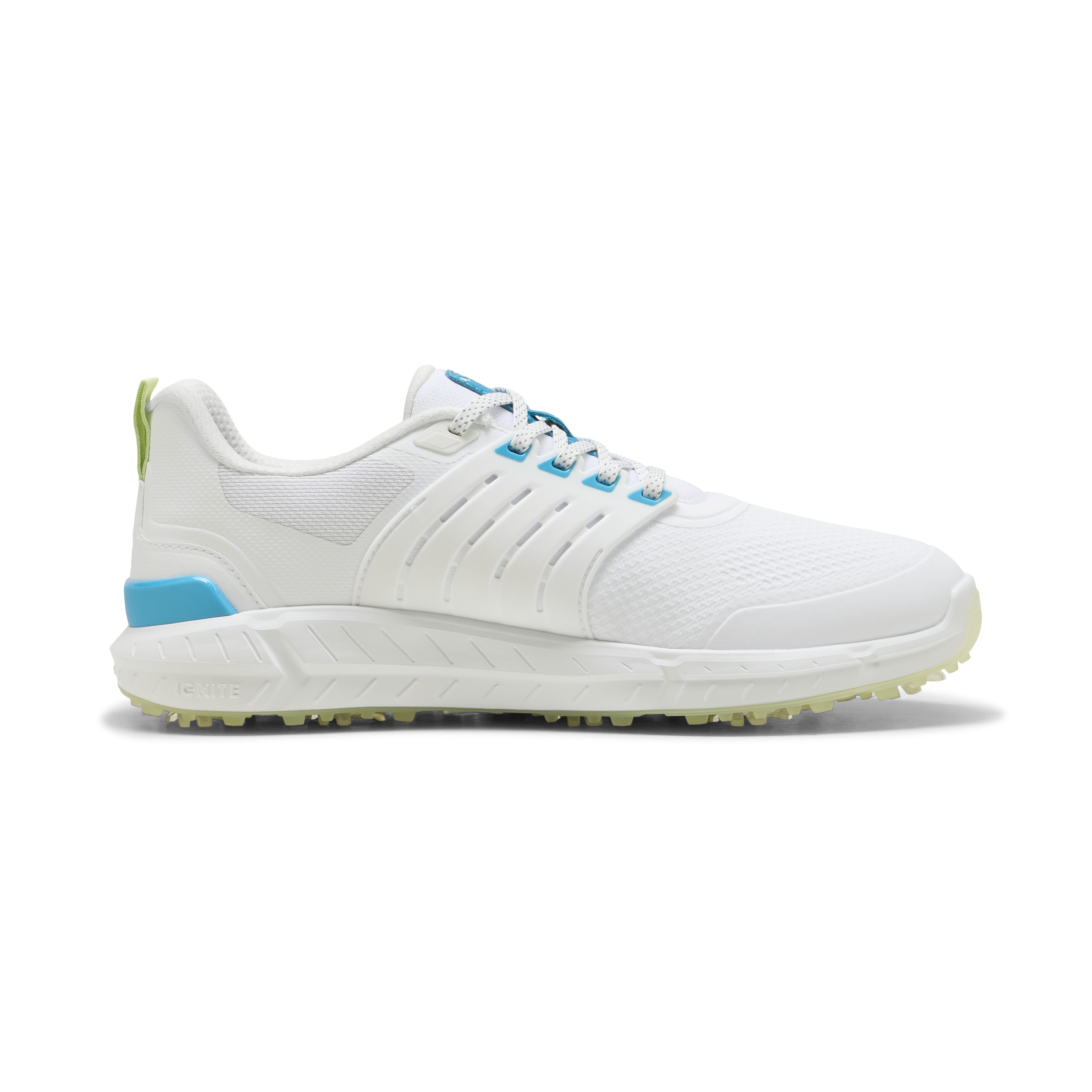 Puma Mens IGNITE Elevate 2 Tour Golf Shoes - White/Apple Spritz/Speed Blue