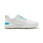 Puma Mens IGNITE Elevate 2 Tour Golf Shoes - White/Apple Spritz/Speed Blue