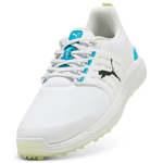 Puma Mens IGNITE Elevate 2 Tour Golf Shoes - White/Apple Spritz/Speed Blue
