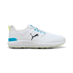 Puma Mens IGNITE Elevate 2 Tour Golf Shoes - White/Apple Spritz/Speed Blue