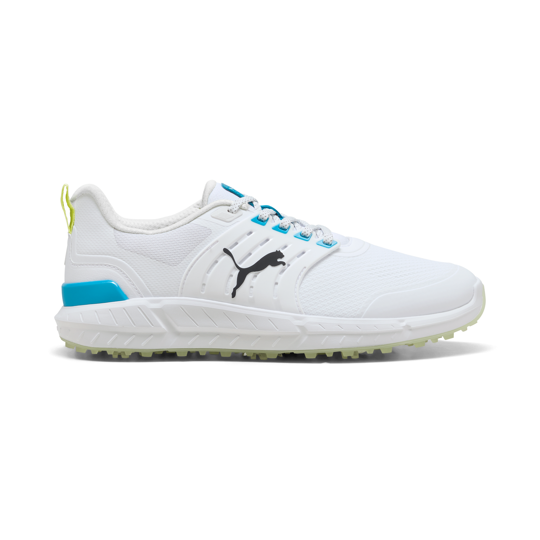 Puma Mens IGNITE Elevate 2 Tour Golf Shoes - White/Apple Spritz/Speed Blue