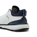 Puma Mens Fusion Grip ST Golf Shoes - White/Silver/Deep Navy