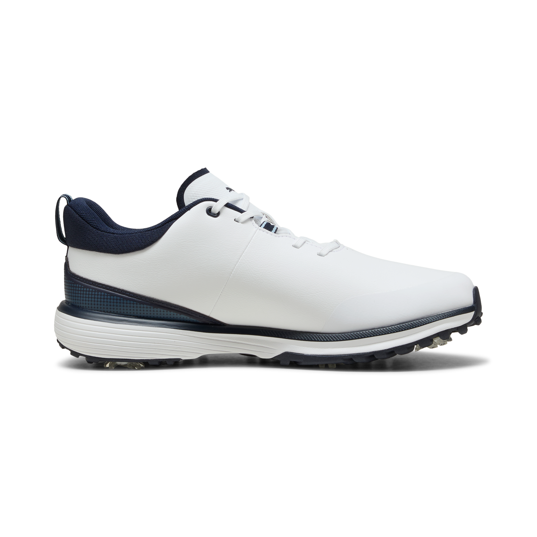 Puma Mens Fusion Grip ST Golf Shoes - White/Silver/Deep Navy