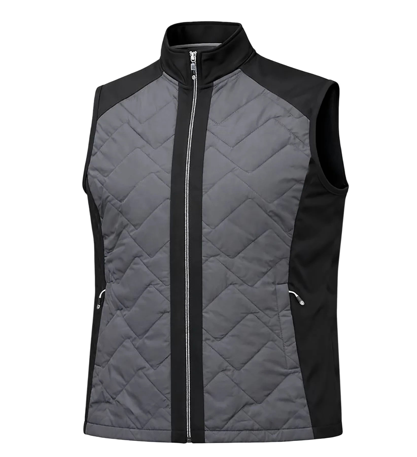 Island Green Mens Quilted Performance Vest Charcoal/Black