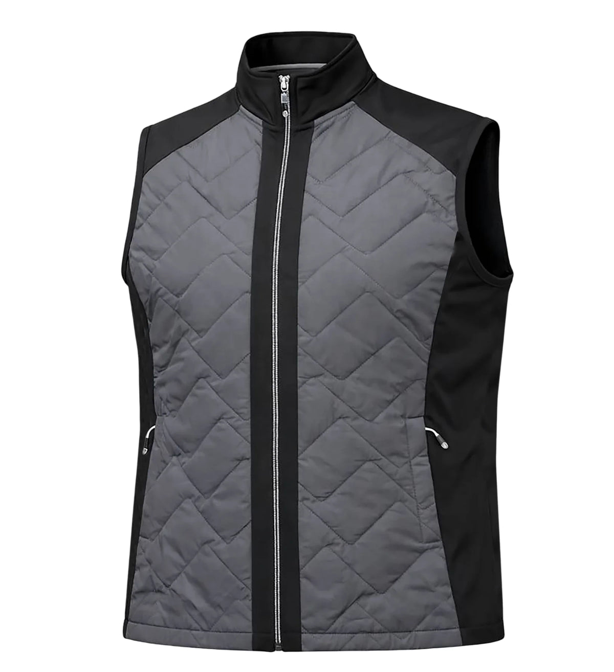 Island Green Mens Quilted Performance Vest Charcoal/Black