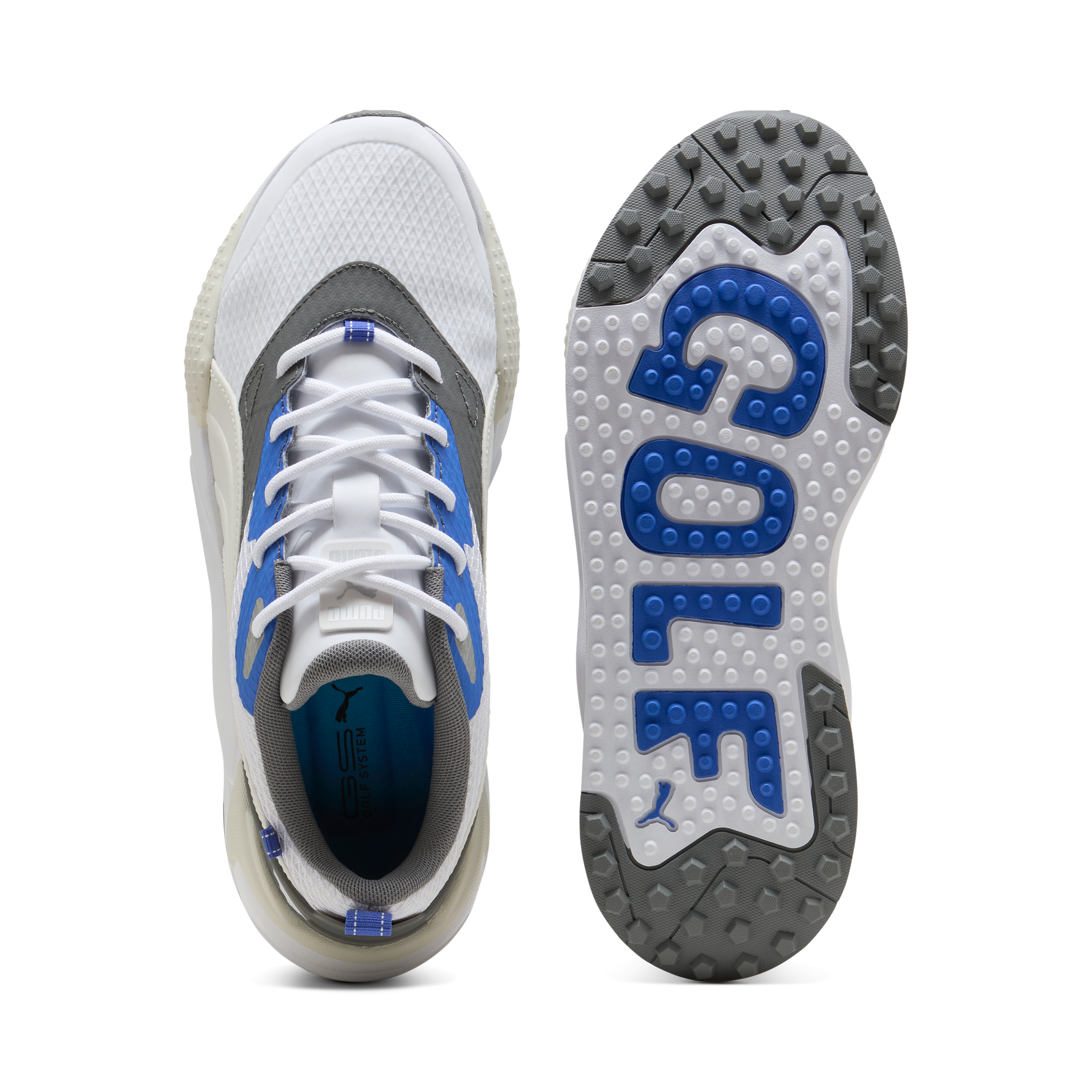 PUMA Mens GS-X Efekt Golf Shoes - White/Vapour Grey/Royal Sapphire