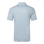 Footjoy Mens Hidden Palm Print Lisle Polo Shirt Chambray/White 39242