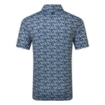 Footjoy Mens Hidden Palm Print Lisle Polo Shirt Navy/White 39244