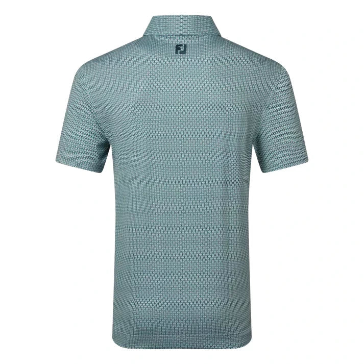 Footjoy Mens Nautical Flag Print Lisle Polo Shirt Green/Navy 39263