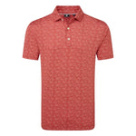 Footjoy Mens Wingtip Floral Lisle Polo Shirt Red/White 39264