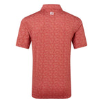 Footjoy Mens Wingtip Floral Lisle Polo Shirt Red/White 39264