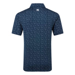 Footjoy Mens Wingtip Floral Lisle Polo Shirt Navy/White 39267
