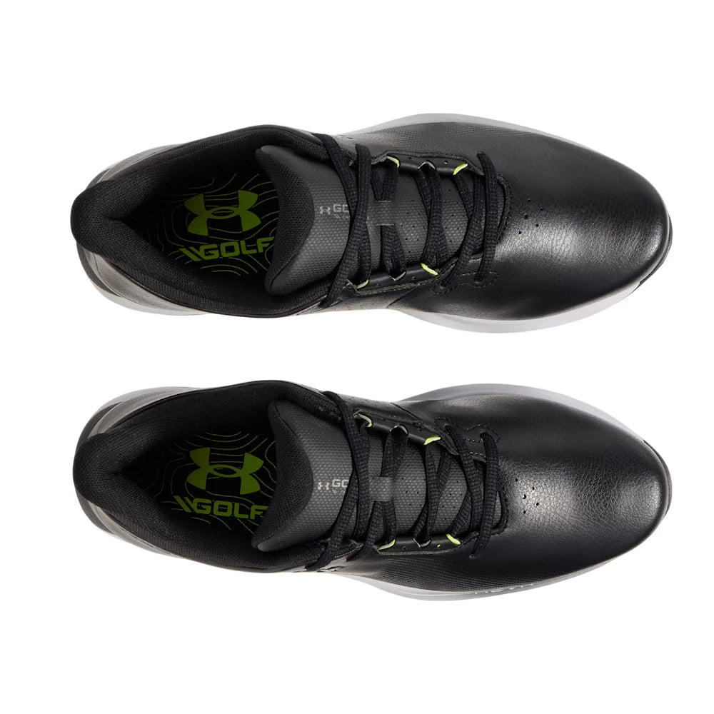 Under Armour Mens UA Drive Fade Wide Golf Shoes - Black/Metallic Silver