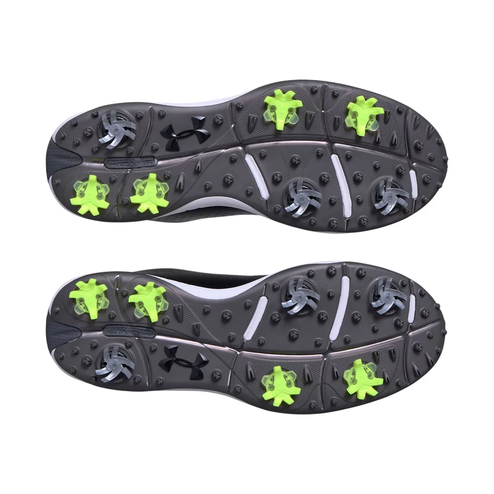 Under Armour Mens UA Drive Fade Wide Golf Shoes - Black/Metallic Silver