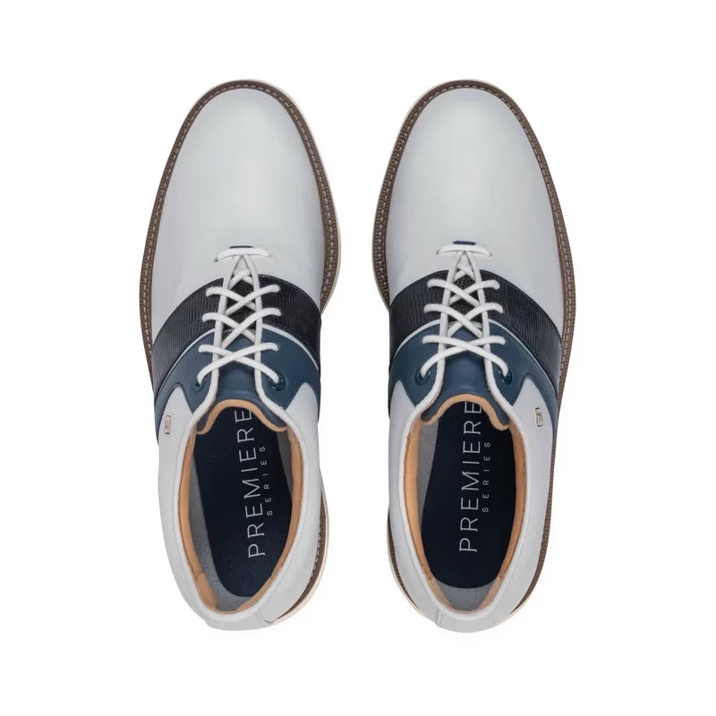 Footjoy Mens Premiere Packard Golf Shoes White/Navy 54563
