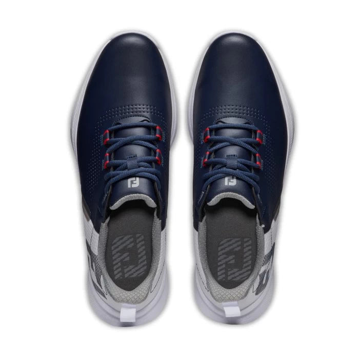 Footjoy Mens FJ Fuel Golf Shoes White/Navy/Red 55442