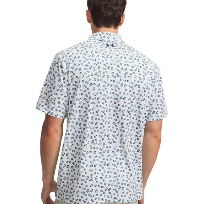 Under Armour Mens Playoff 3.0 Printed Polo Blue Wind/Midnight Navy/White