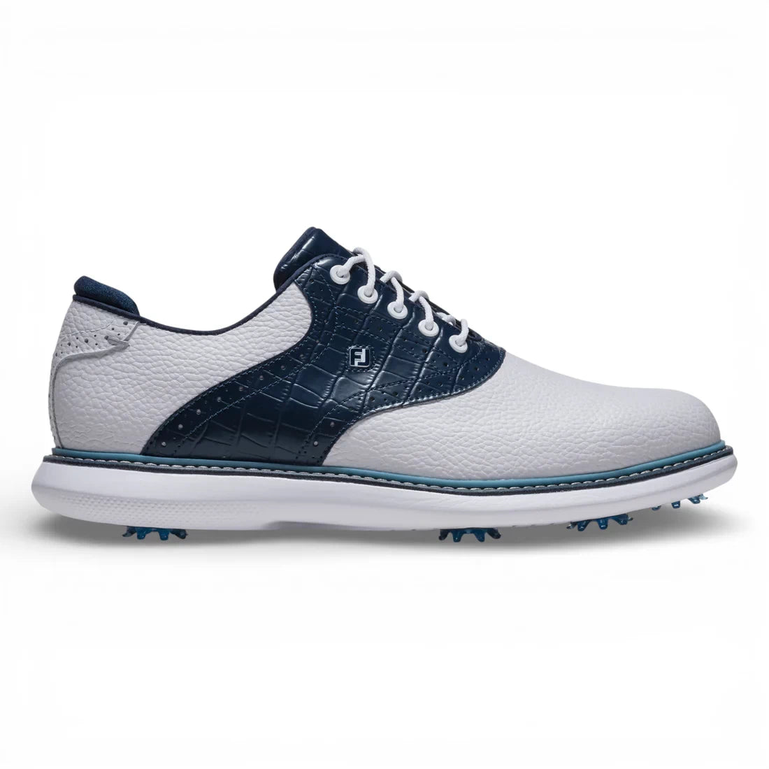 Footjoy Mens Traditions Golf Shoes White/Navy/Blue 57981
