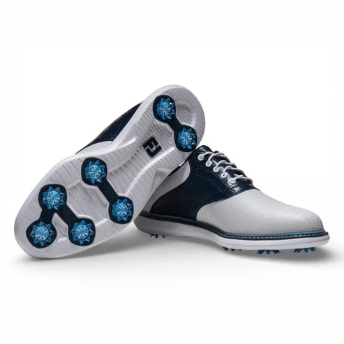Footjoy Mens Traditions Golf Shoes White/Navy/Blue 57981