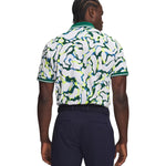 Under Armour ArmourDry Print Rib Mens Polo White/Campus Ivy