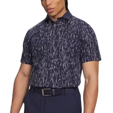 Under Armour Mens ArmourDry Printed Polo Shirt Midnight Navy/White