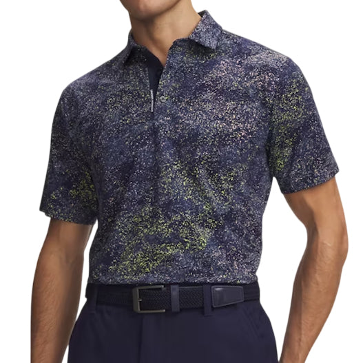Under Armour Mens ArmourDry Printed Men's Polo Shirt Midnight Navy/Downpour Grey