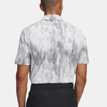 Under Armour Mens Drive Chill Printed Polo Shirt Halo Grey/White/Black