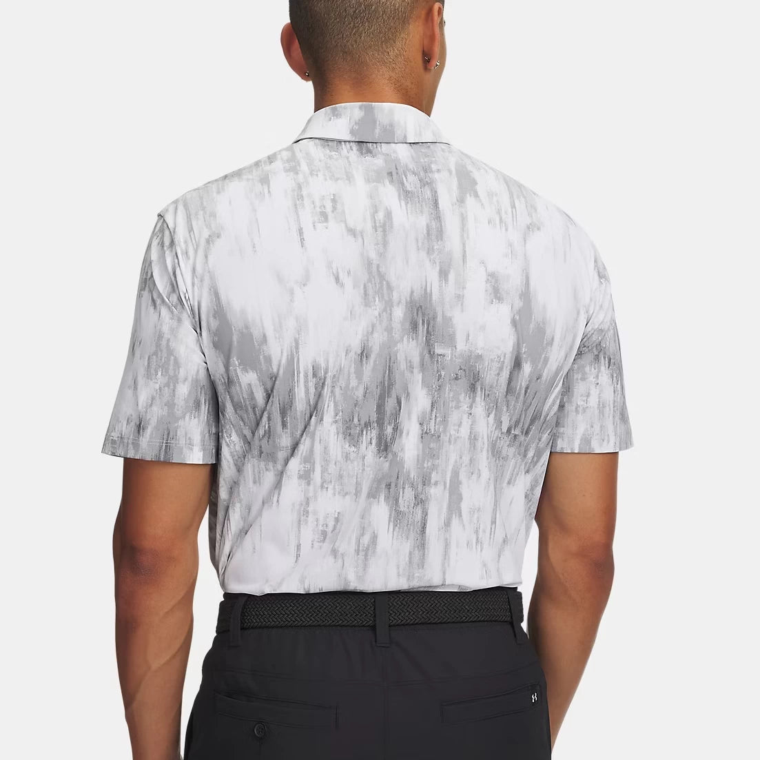 Under Armour Mens Drive Chill Printed Polo Shirt Halo Grey/White/Black