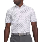 Under Armour Mens Drive Chill Printed Mens Polo Shirt White/Midnight Navy