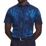 Under Armour Mens Drive Chill Printed Polo Shirt Aegean Blue/Midnight Navy/Mod Grey
