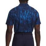 Under Armour Mens Drive Chill Printed Polo Shirt Aegean Blue/Midnight Navy/Mod Grey