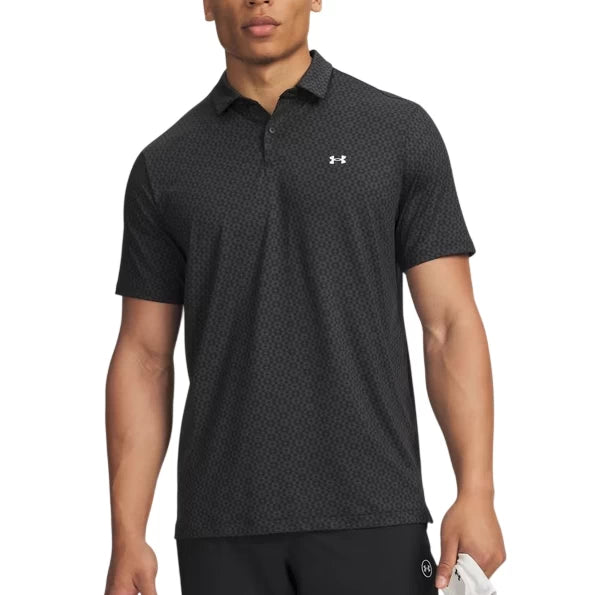 Under Armour Mens Tee To Green Printed Polo Shirt Black/White