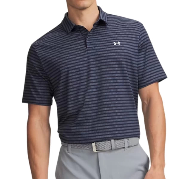 Under Armour Mens Tee To Polo Shirt Green Printed Mens Polo Midnight Navy