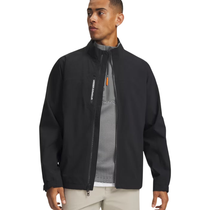 Under Armour Drive Pro Mens Rain Jacket Black/White