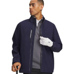 Under Armour Drive Pro Mens Rain Jacket Blue Wind/White