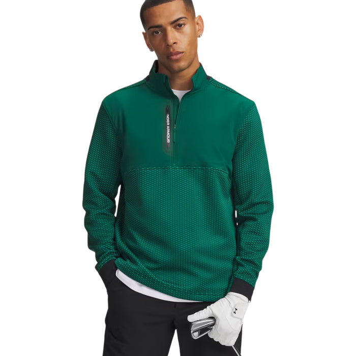 Under Armour Drive Pro Hybrid Mens 1/2 Zip Campus Ivy/White