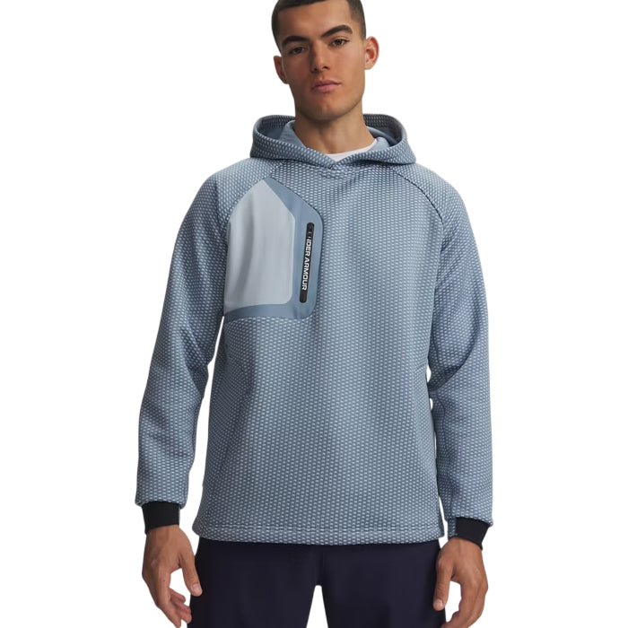 Under Armour Drive Pro Hybrid Mens Hoodie Blue Wind/White