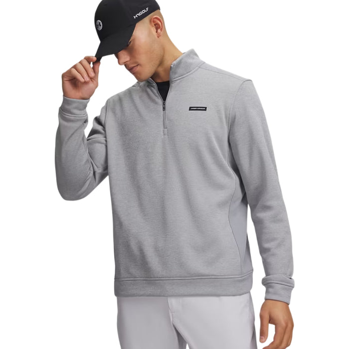 Under Armour SweaterFleece Hybrid Mens 1/2 Zip Steel